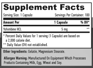 Yohimbine HCL 5 mg - 100 капс